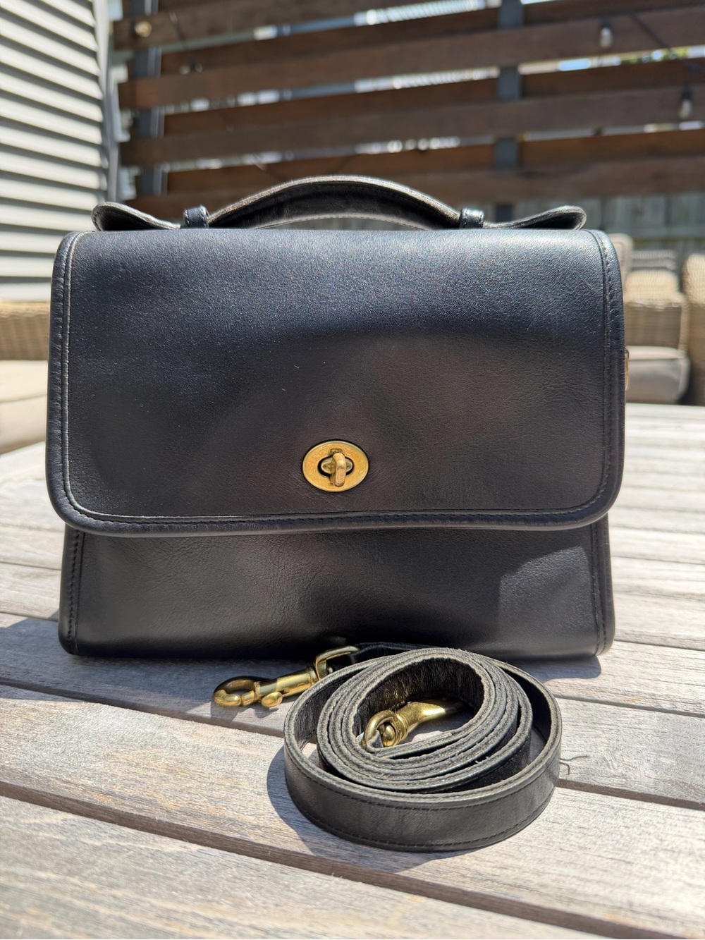 Pre-1994 Vintage Coach Navy Court Bag